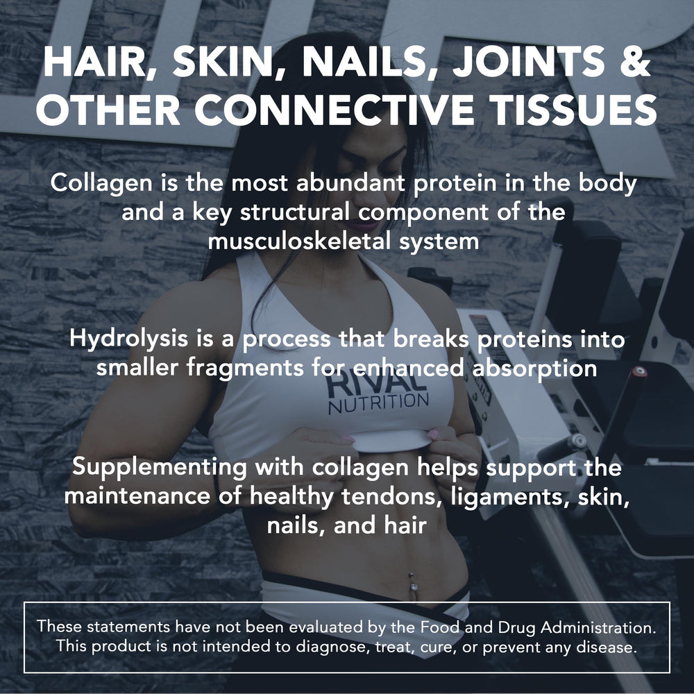 Rival Nutrition Collagen Peptides dissolving in coffee for convenient supplementation.