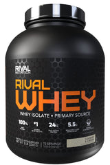 Rival Whey 5lb Cookies Cream front label highlighting high-purity protein for post-workout recovery