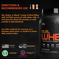 Rival Whey Cookies and Cream shake glass demonstrates easy mixability