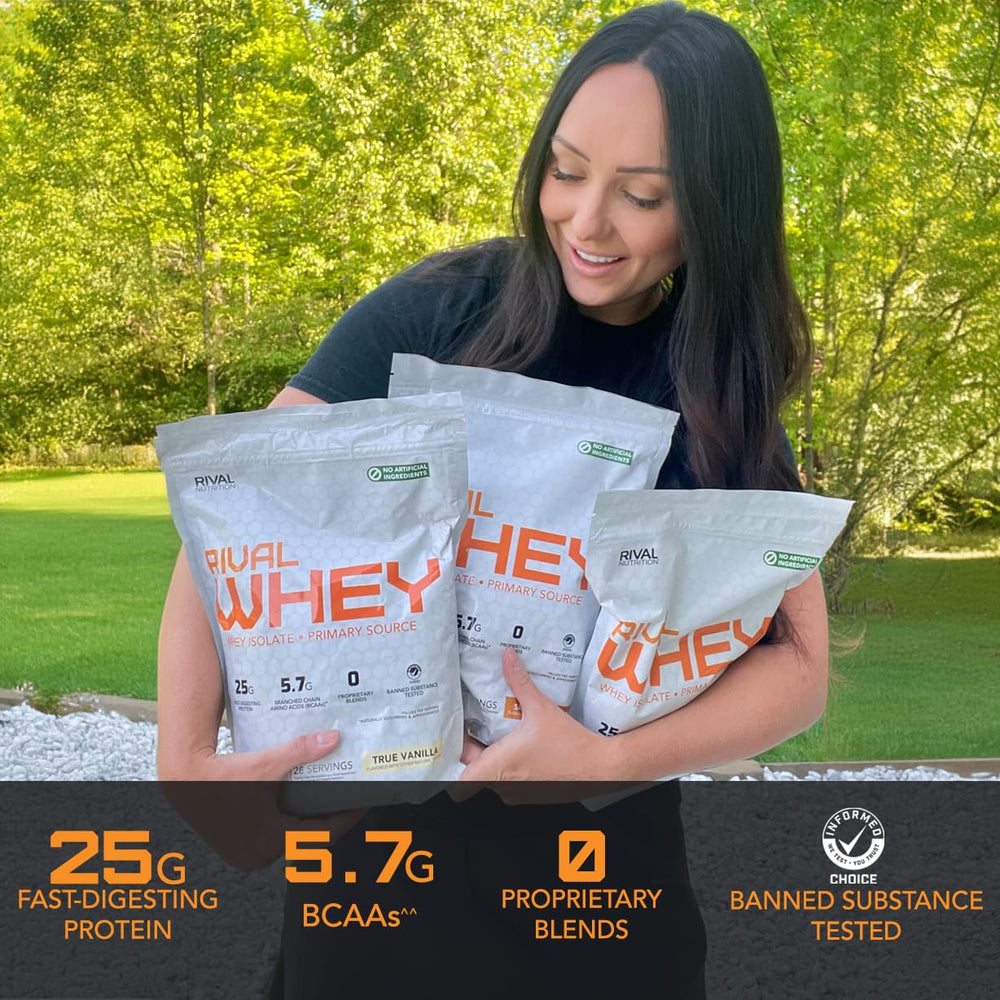 RIVAL NUTRITION Rival Whey instant-mix powder demonstrates quick blending and smooth texture.