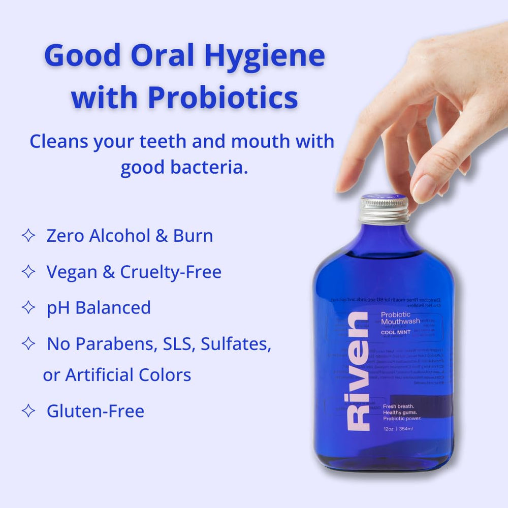 Riven mouthwash label showing Made in USA for trusted quality