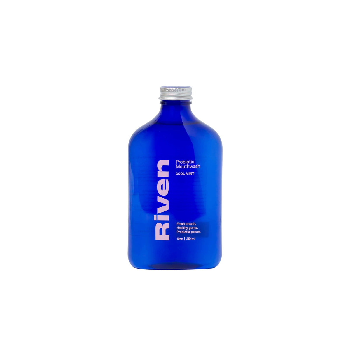 Riven Probiotic Mouthwash bottle on shelf highlighting probiotic formula for daily freshness
