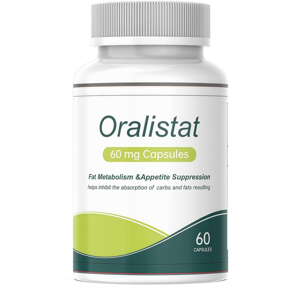 Rivocoda Oralistat bottle front displaying 60 mg capsules for daily wellness support
