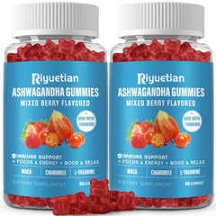 Riyuetian Ashwagandha Gummies bottle for convenient daily use