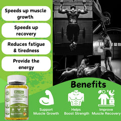 Riyuetian Creatine Monohydrate Gummies label closeup highlighting pineapple flavor