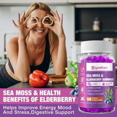 Riyuetian sea moss gummies texture closeup showing chewy bite for a satisfying snack