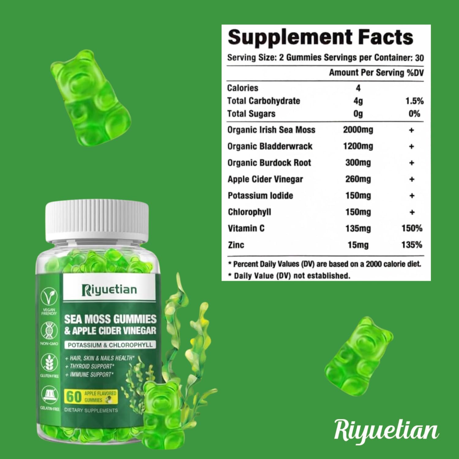 Riyuetian Sea Moss Gummies spoon-dip into a chewy treat