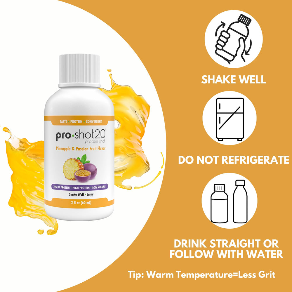 R-Kane Pro-Shot20 label close-up showing 20 g protein per 60 mL.