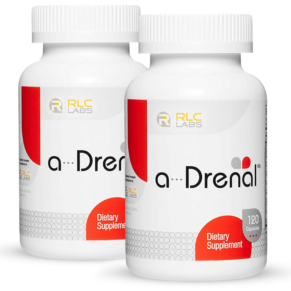 RLC Labs a-Drenal bottle cap showing the capsule form for daily adrenal support