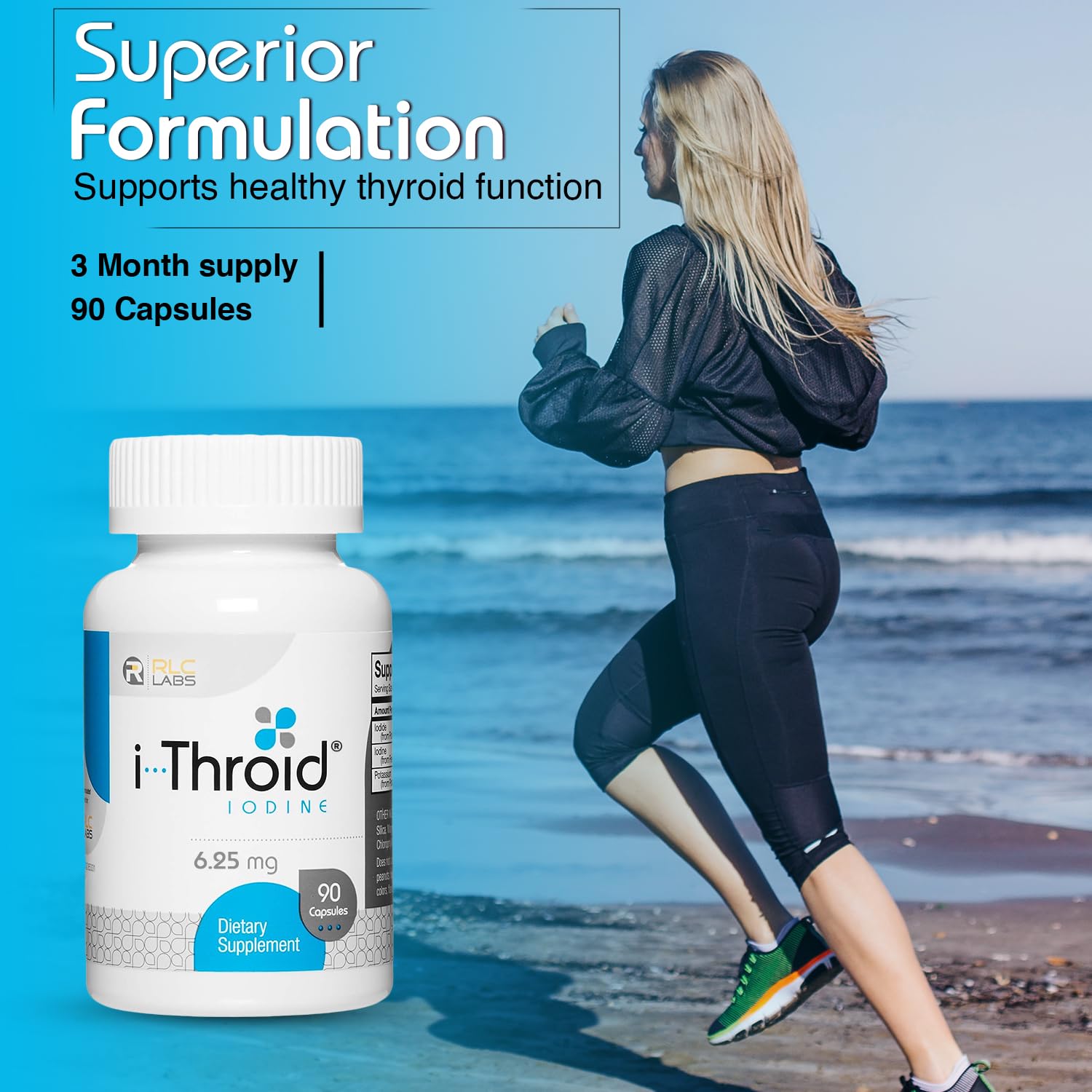 RLC Labs i-Throid label ingredients detail iodine-iodide ratio and antioxidant blend.