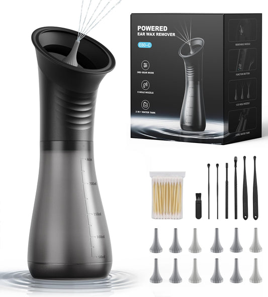 Rnful ear cleaner with LED display for easy power monitoring.