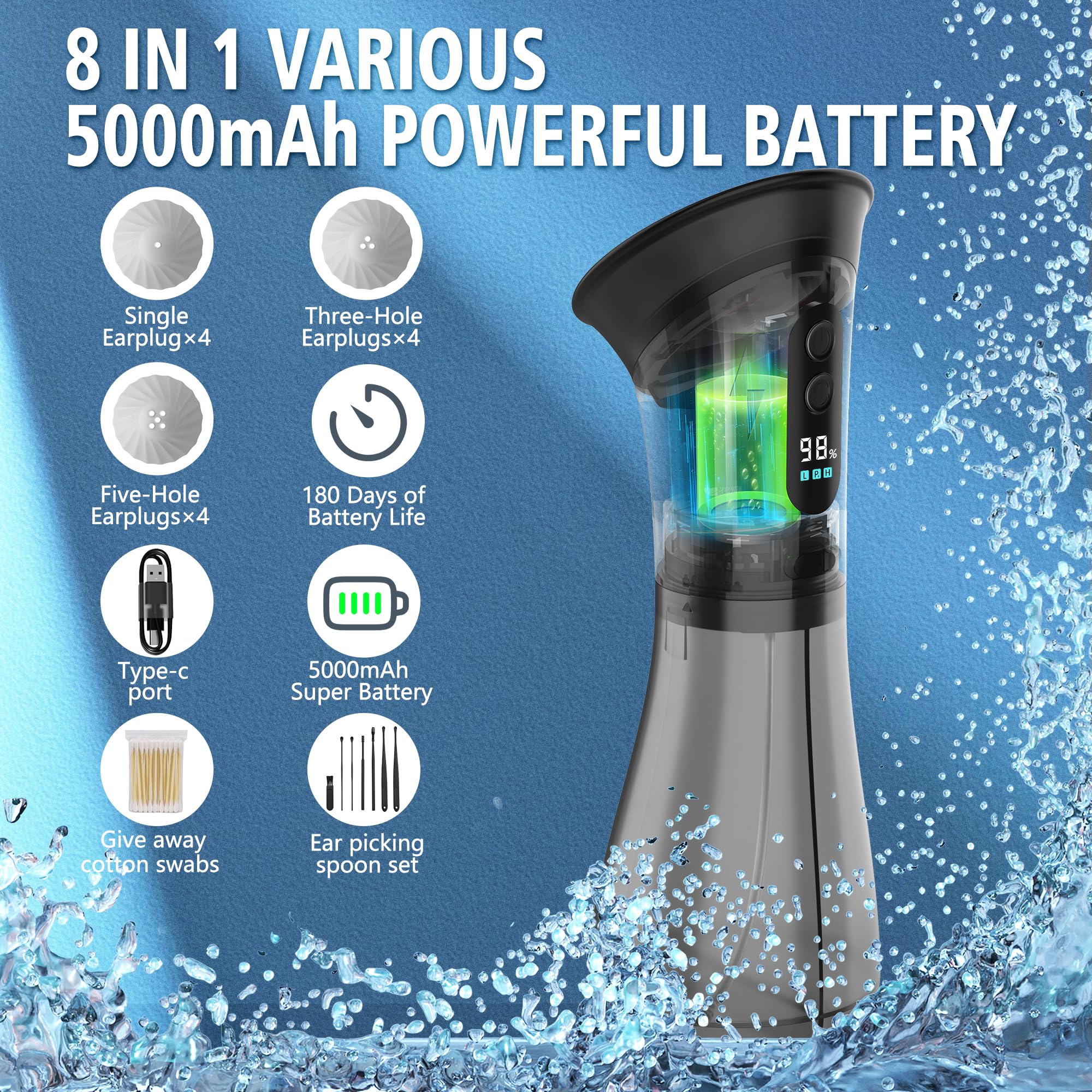 Rnful IPX7 waterproof ear cleaner for safe, versatile use.