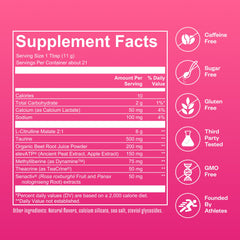 RNWY Extra Mile open tub close-up emphasizing sugar-free formula and pink lemonade flavor
