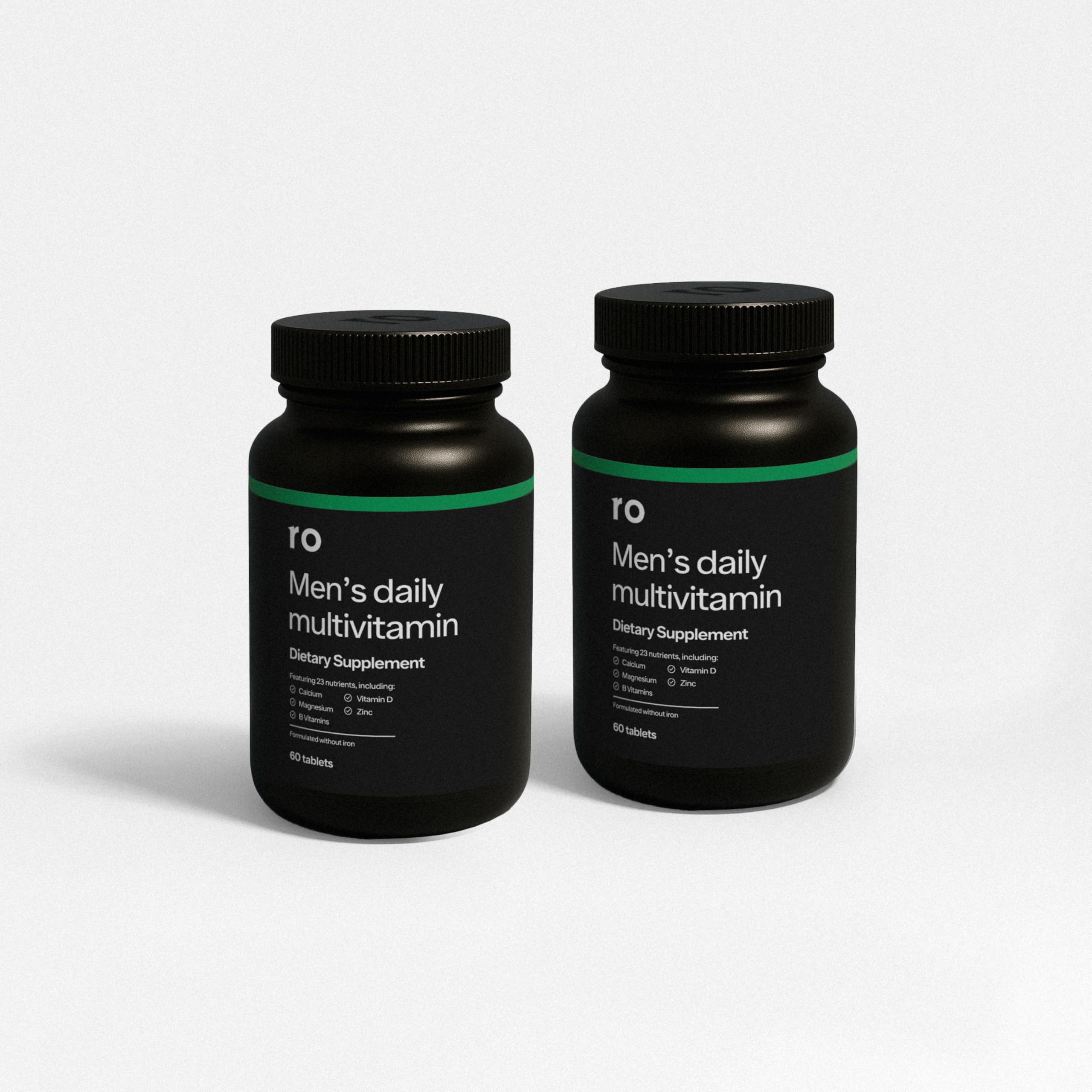 Ro Daily Multivitamin for Men bottle shown for daily energy and wellness