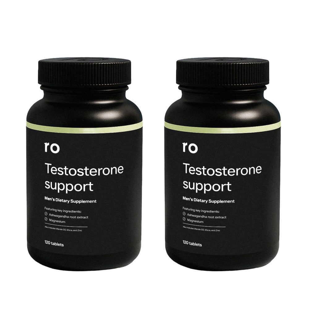 Ro Testosterone Support bottle front view for daily wellness routine.