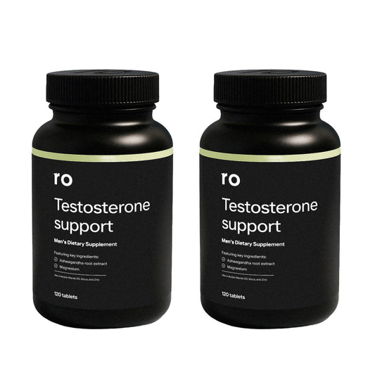 Ro Testosterone Support bottle front view for daily wellness routine.