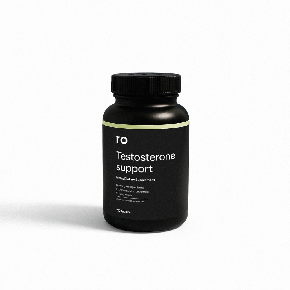 Ro Testosterone Support two-pack visual shows convenient packaging for ongoing use.