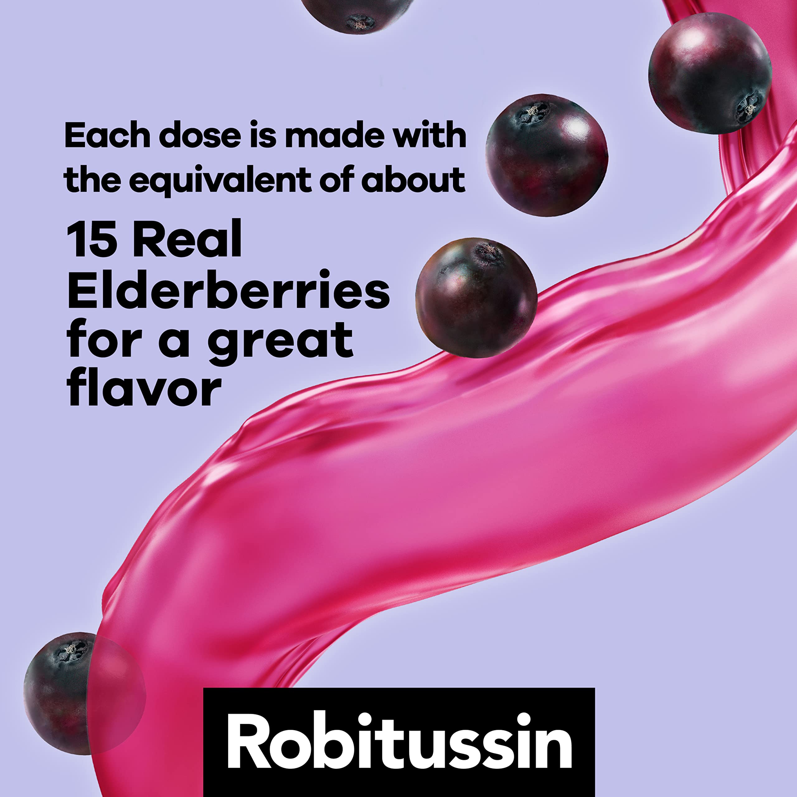 Robitussin 20 mL dosing pour shows easy, accurate measurement