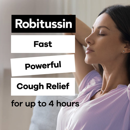 Robitussin Elderberry DM bottle label highlights maximum strength cough relief