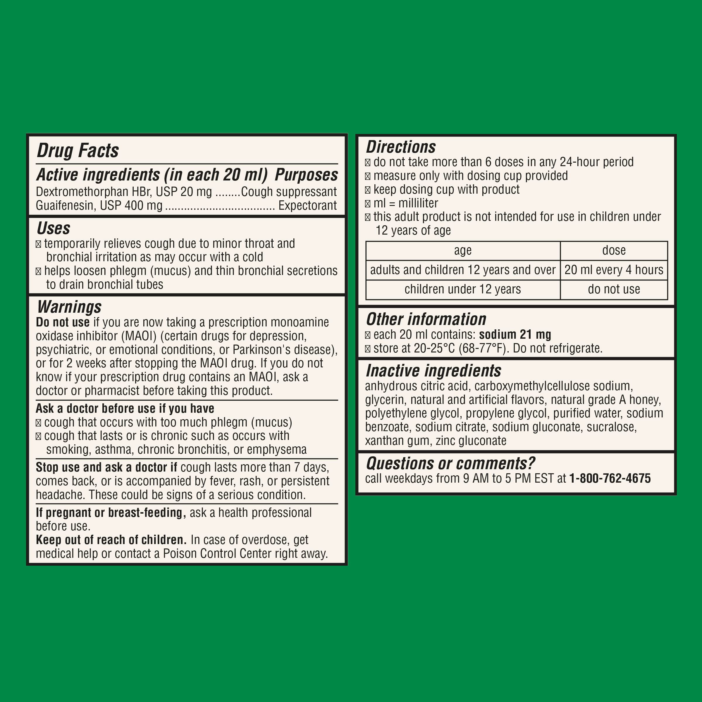 Robitussin Honey DM Max top view cap shows easy access dosing