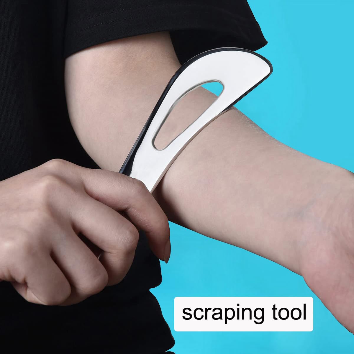 Robulove stainless steel scraper tool featuring ergonomic grip for precise treatment.