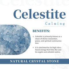 Rockcloud blue celestite cluster front view, natural geode display