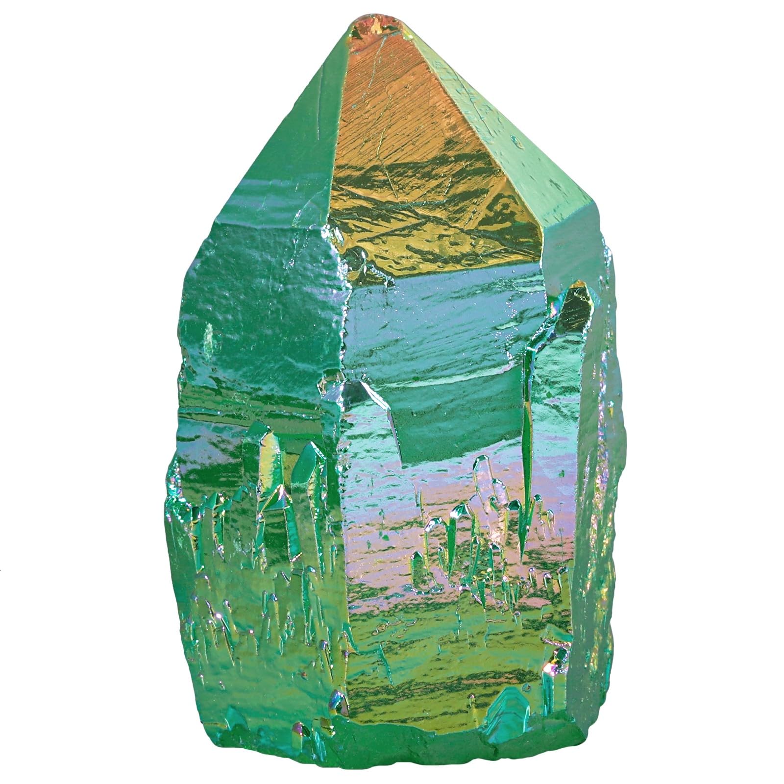 Rockcloud natural titanium-coated purple AB crystal cluster for vibrant decor