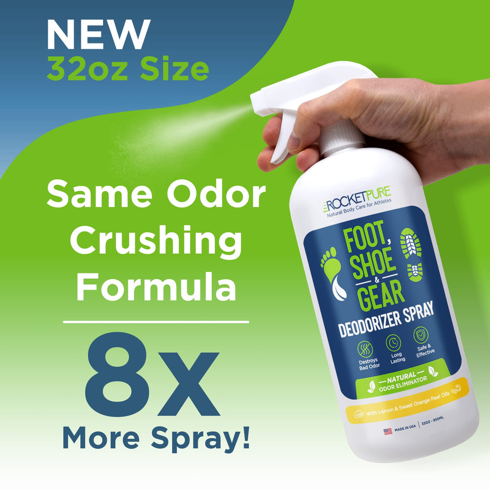 Rocket Pure citrus foot spray provides quick refresh for tired feet.