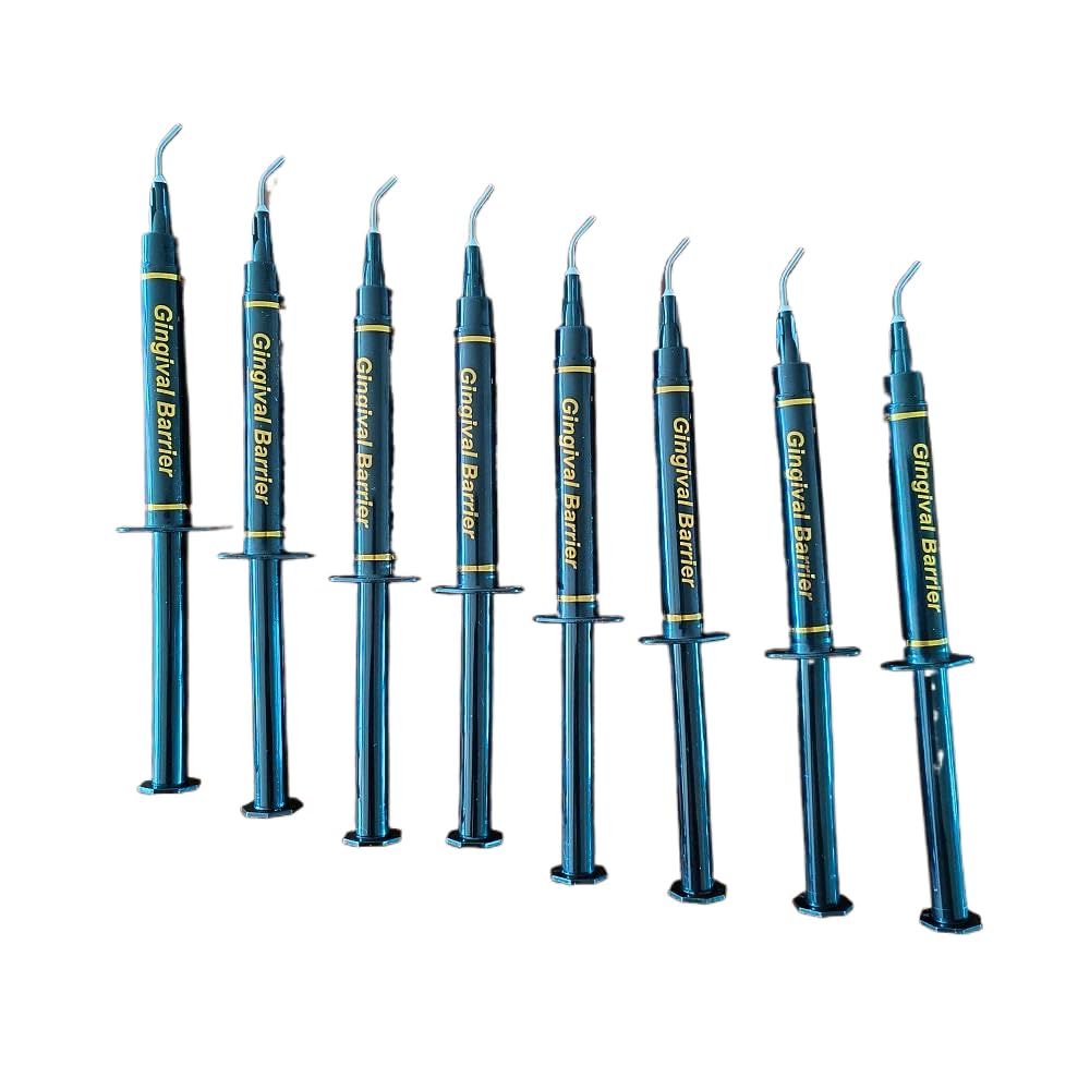 RocketSmile easy removal after whitening shows flexible cured barrier.