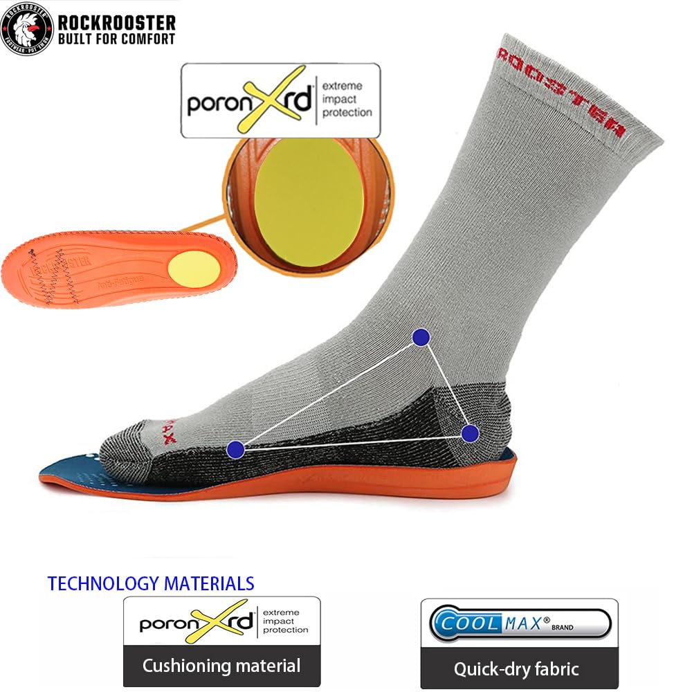 Rockrooster heel cushion close-up highlighting impact absorption and joint support.