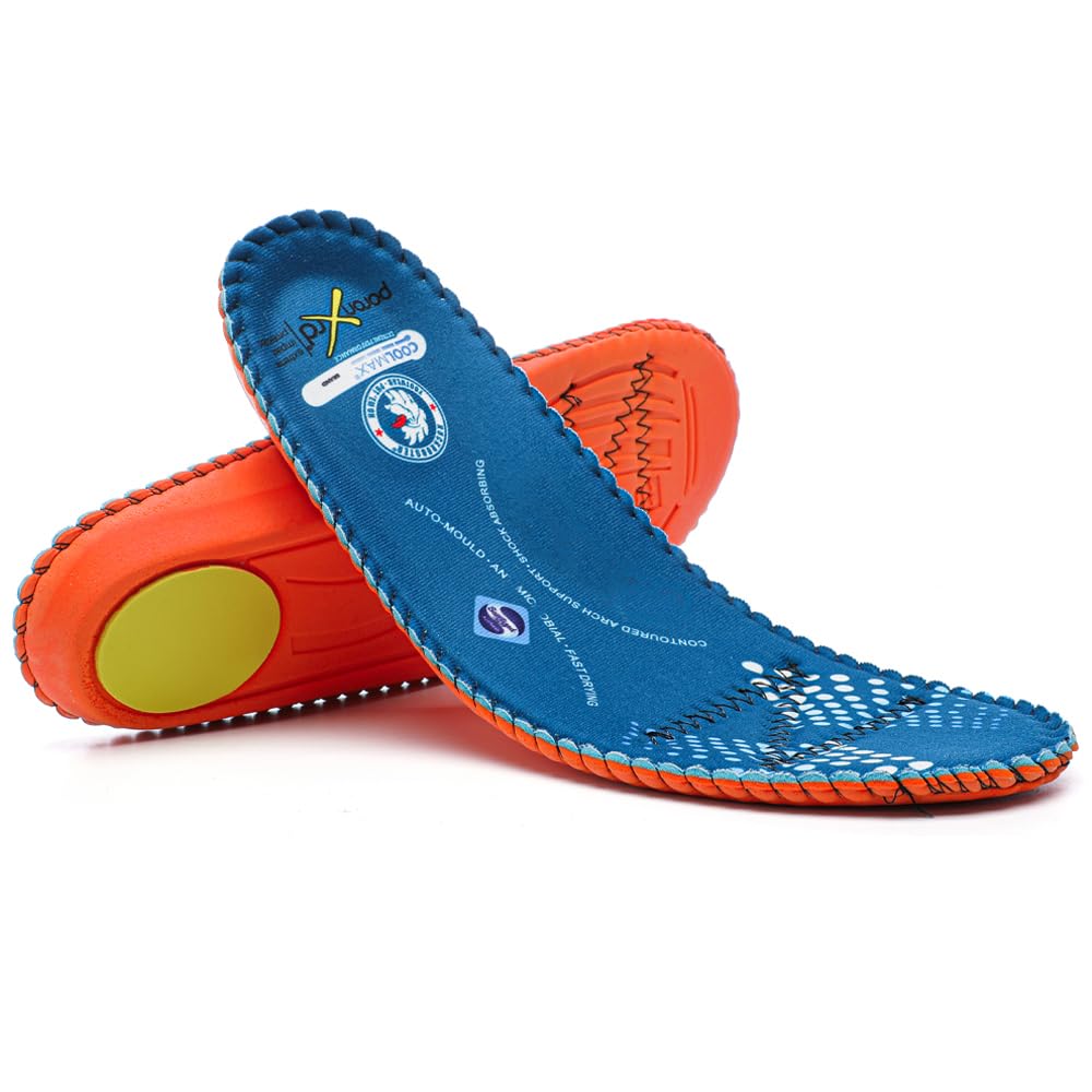 ROCKROOSTER men's arch support insole blue for all-day comfort on hard floors