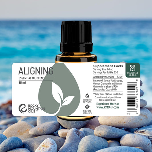 Aligning bottle close-up with herbal notes for relaxation