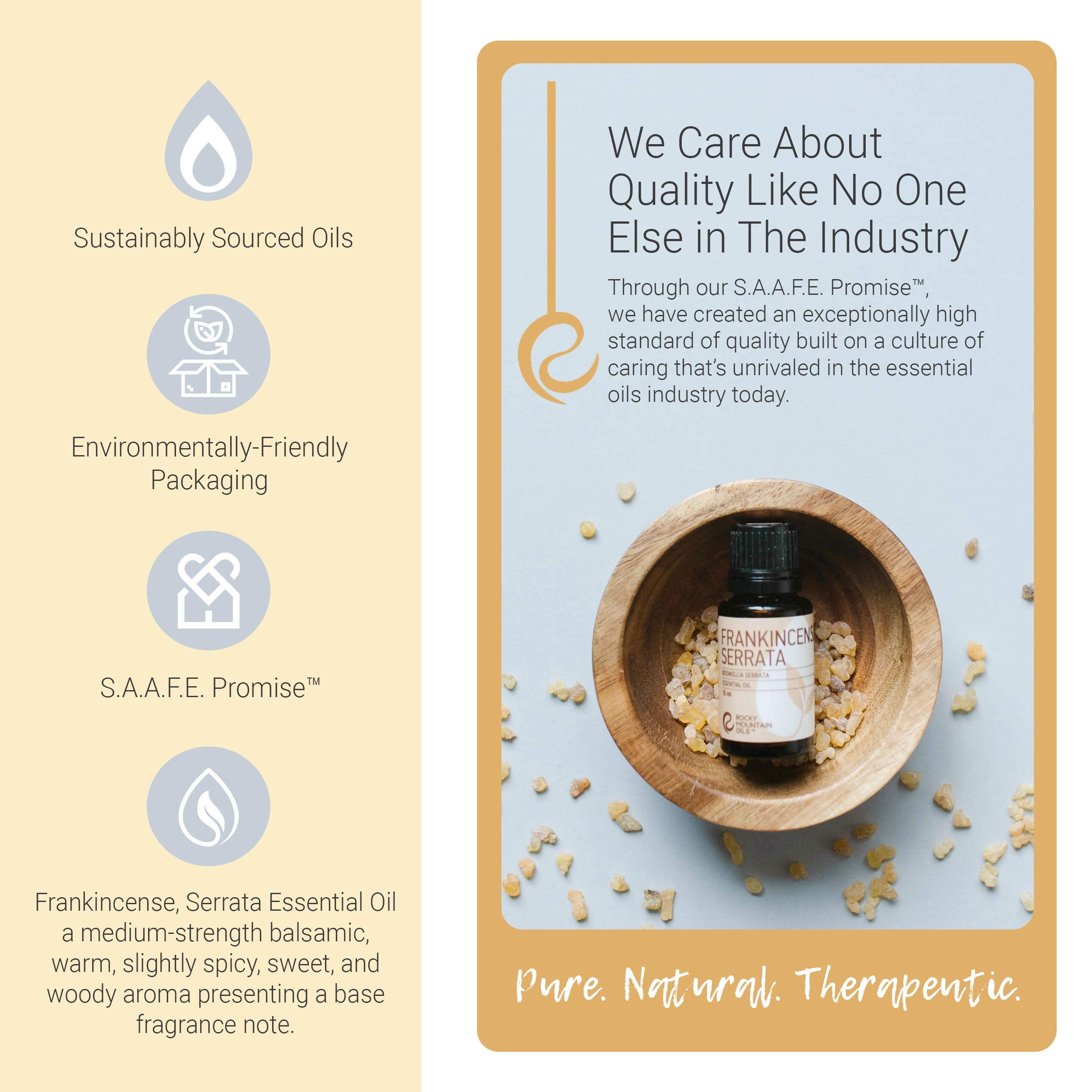 Rocky Mountain Oils Frankincense Serrata 15ml supports meditation and focus.
