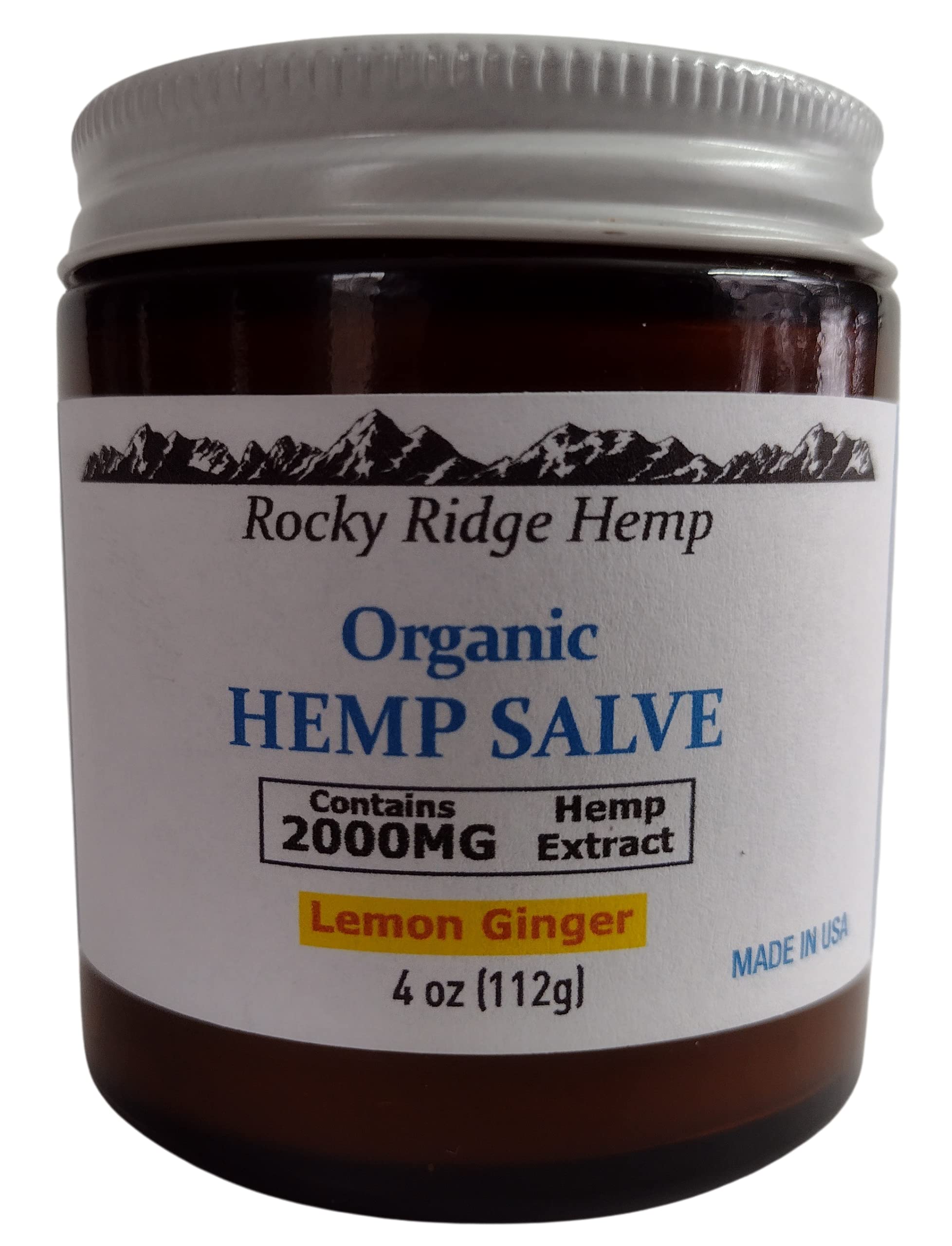 Rocky Ridge Hemp salve bottle with omega oils for nourishing skin.