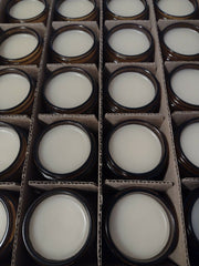 Rhode Island made label on Rocky Ridge Hemp salve jar.