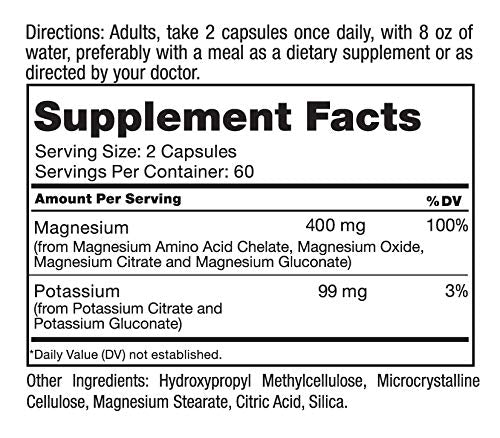 Roex Magnesium Potassium capsules close-up highlighting easy-to-swallow tablets for muscle and nerve function
