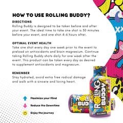 Rolling Buddy candy-necklace flavor visual emphasizes tasty, easy-to-use event ritual