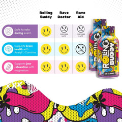 Rolling Buddy two-ounce-shot compact pre- and post-event recovery