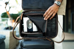 ROMFRE CPAP travel bag mesh pockets keep small parts neatly separated.