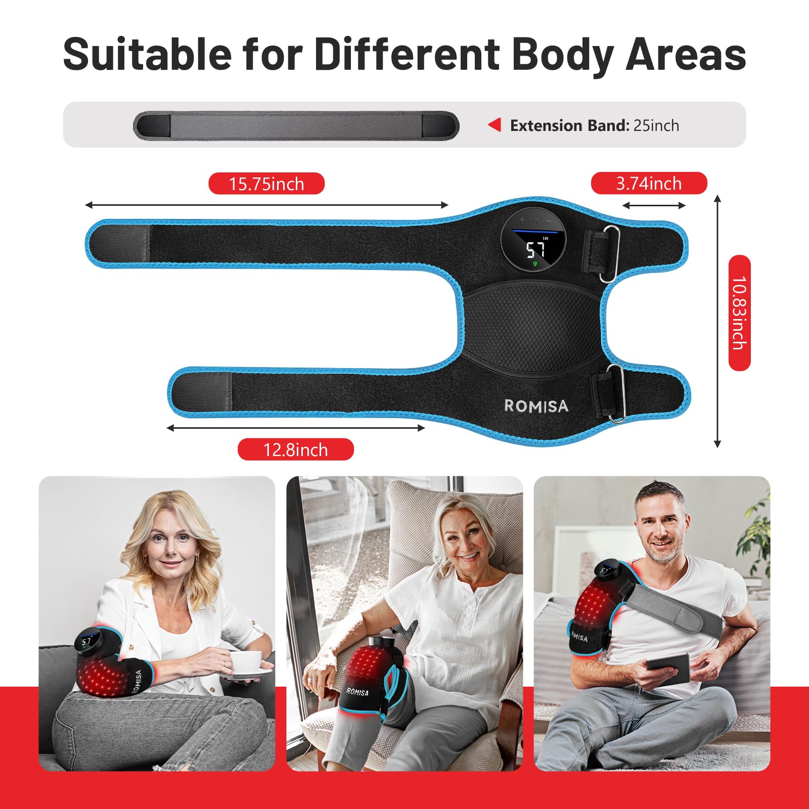 ROMISA 660nm red light mode supports skin elasticity and recovery.