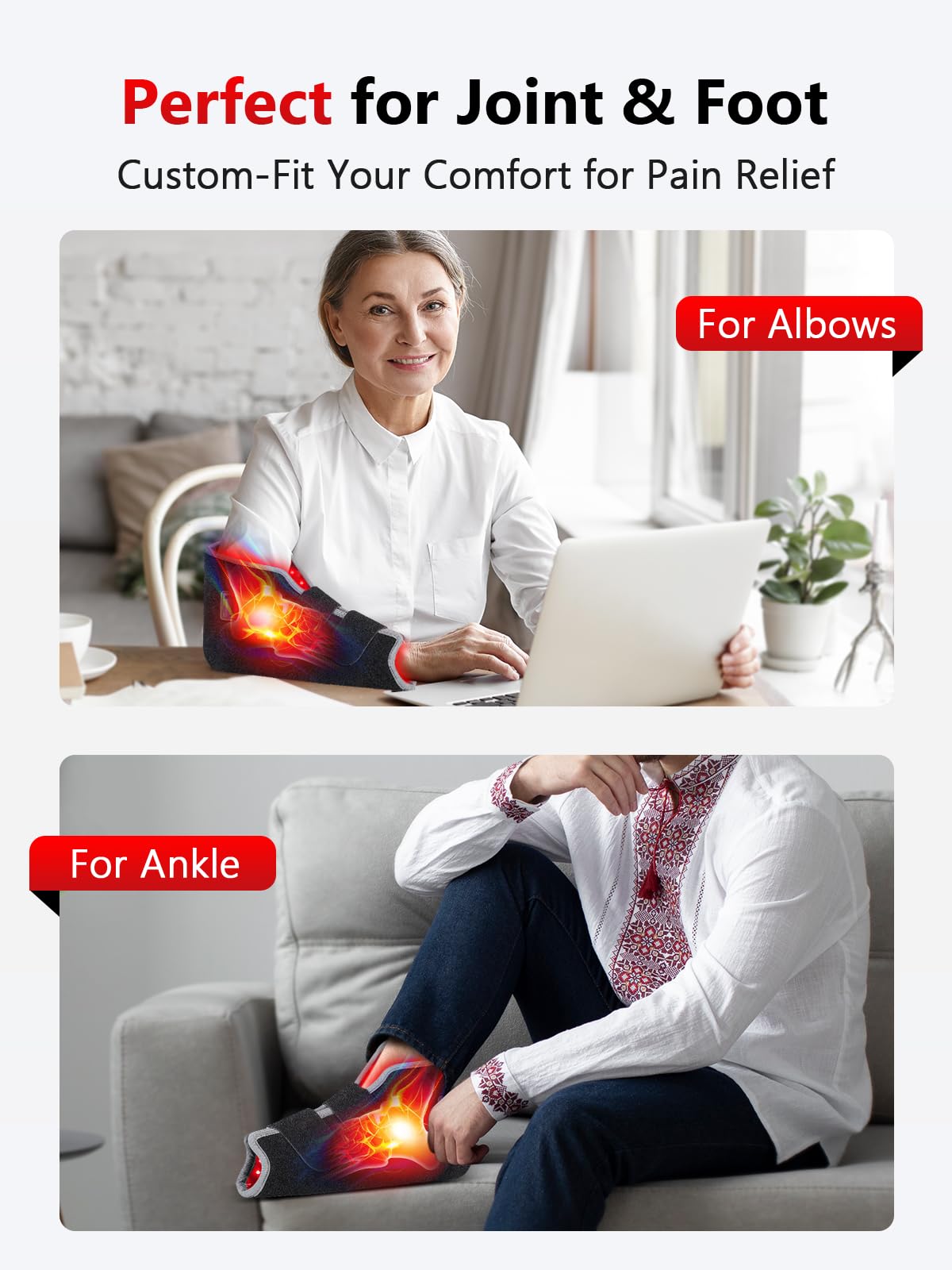 ROMISA foot wrap worn on the foot illustrating comfortable wear