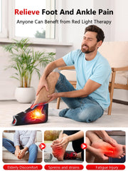 ROMISA heating function demonstrates warmth emitting through the foot wrap