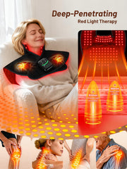 ROMISA 660nm red and 850nm infrared lights provide deep, comforting warmth