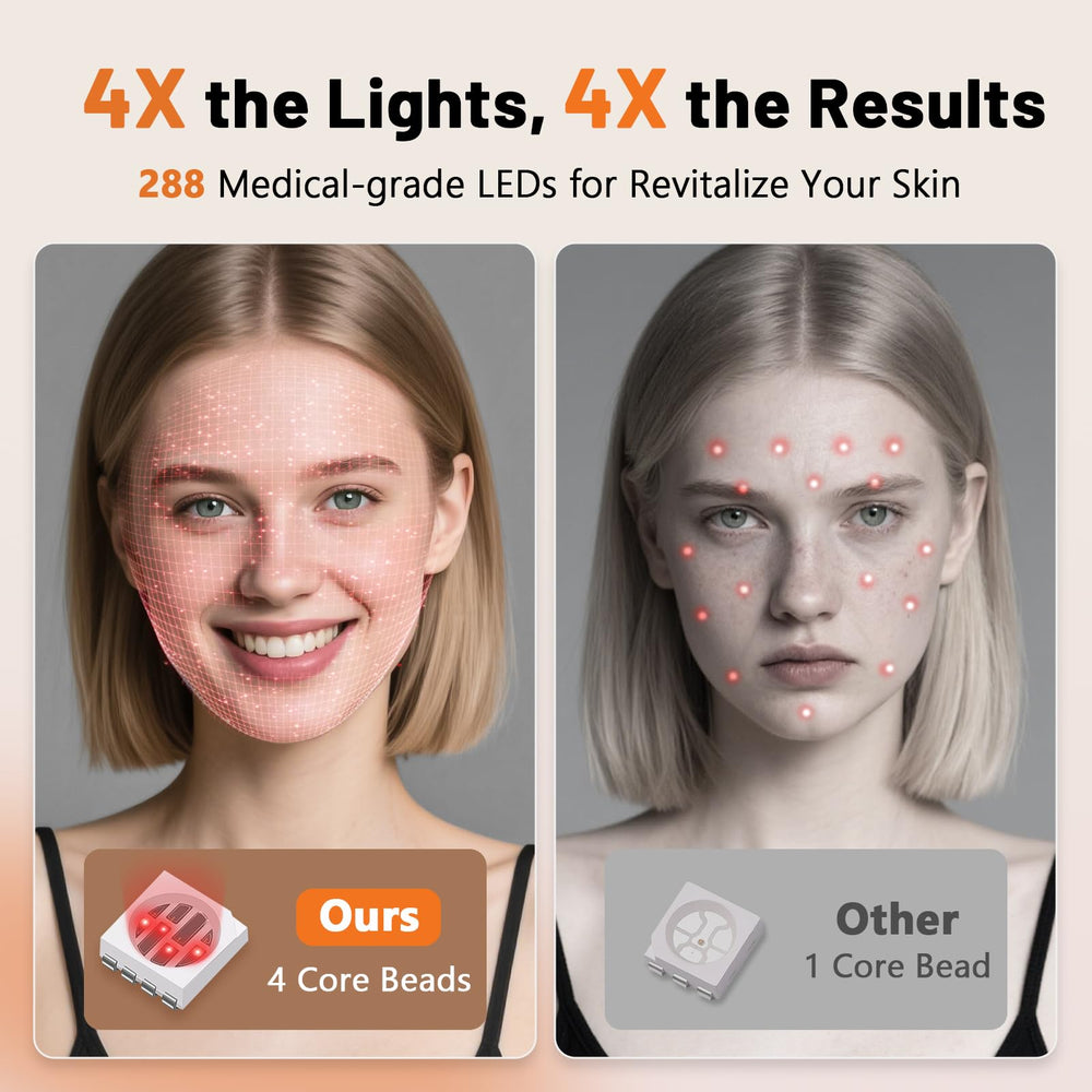 ROMISA red light mask side view highlights ergonomic design.