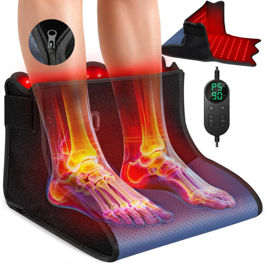 ROMISA red light therapy feet boot front view highlighting full-foot coverage and warmth