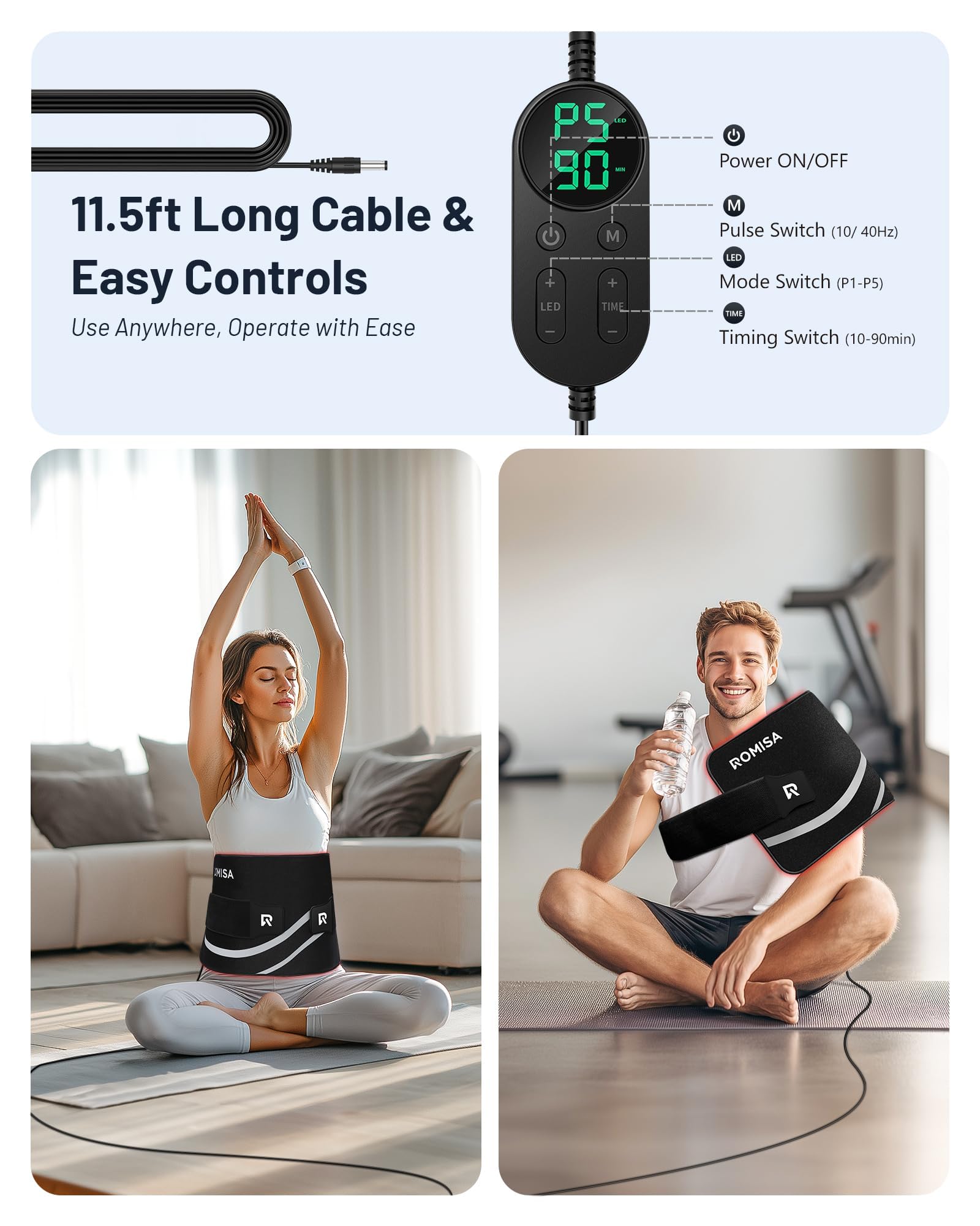 ROMISA Therapy Pad extended strap enables secure, hands-free positioning.