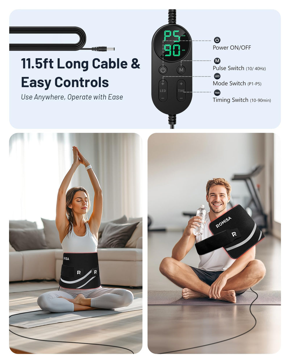 ROMISA Therapy Pad extended strap enables secure, hands-free positioning.