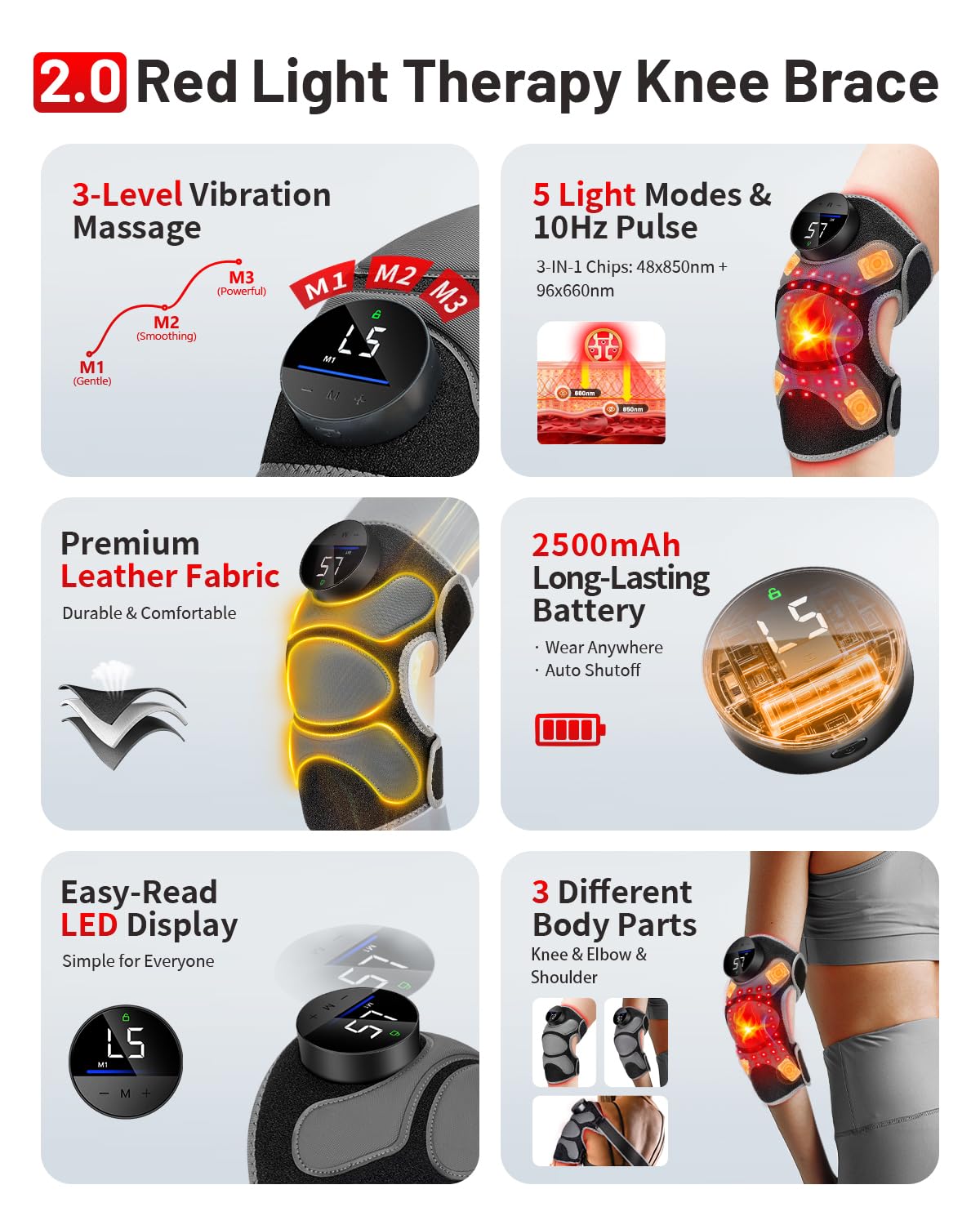 ROMISA knee brace side view showing extension strap for versatile fit during activity