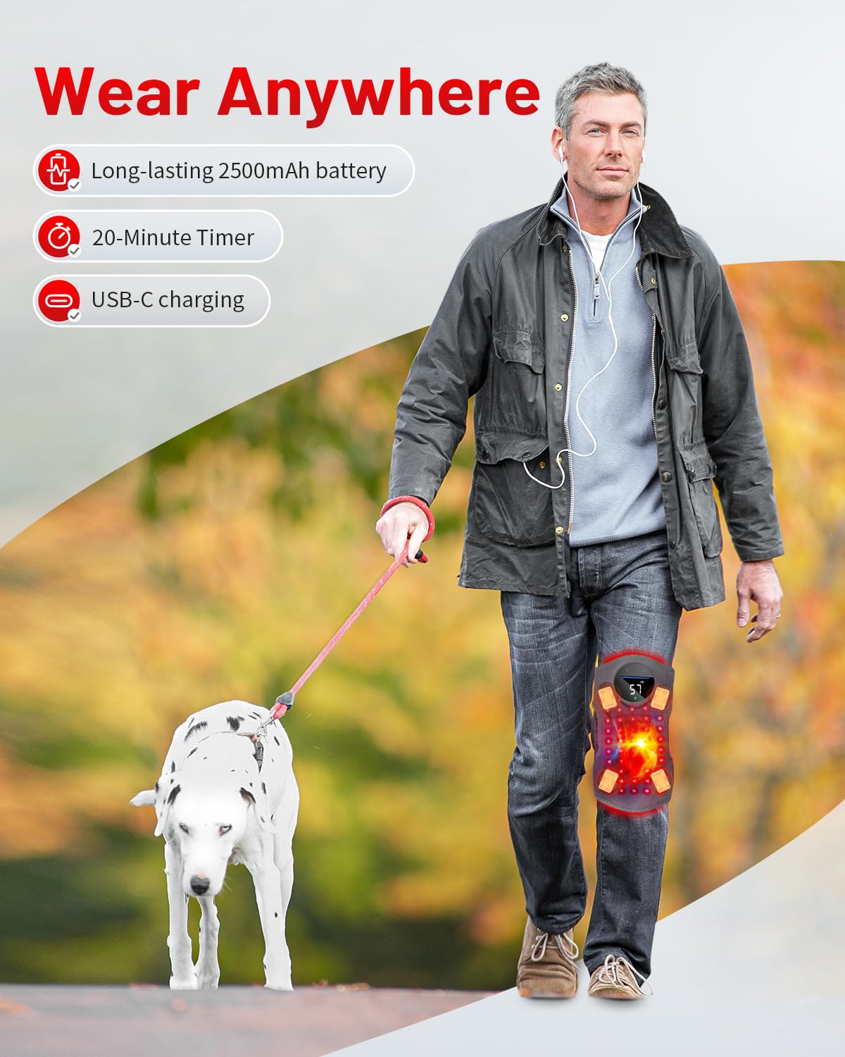 ROMISA Upgraded PRO red light knee brace extension strap wear ready for daily use.