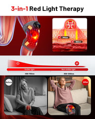 ROMISA Upgraded PRO red light knee brace LCD control panel close-up for simple operation.